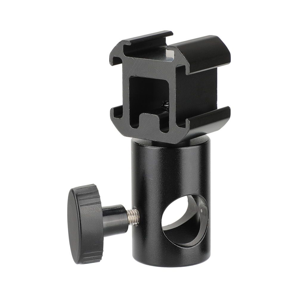 CAMVATE 16mm Light Stand Head With 3-Way Cold Shoe Mount Bundle