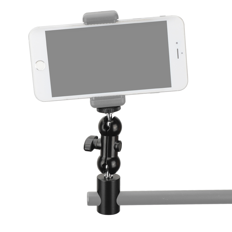 CAMVATE 16mm Light Stand Head Adapter With 1/4"-20 Thumbscrew Mini Ball Head Support