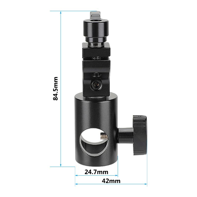 CAMVATE 16mm Light Stand Head With 15mm Single Rod Holder Clamp