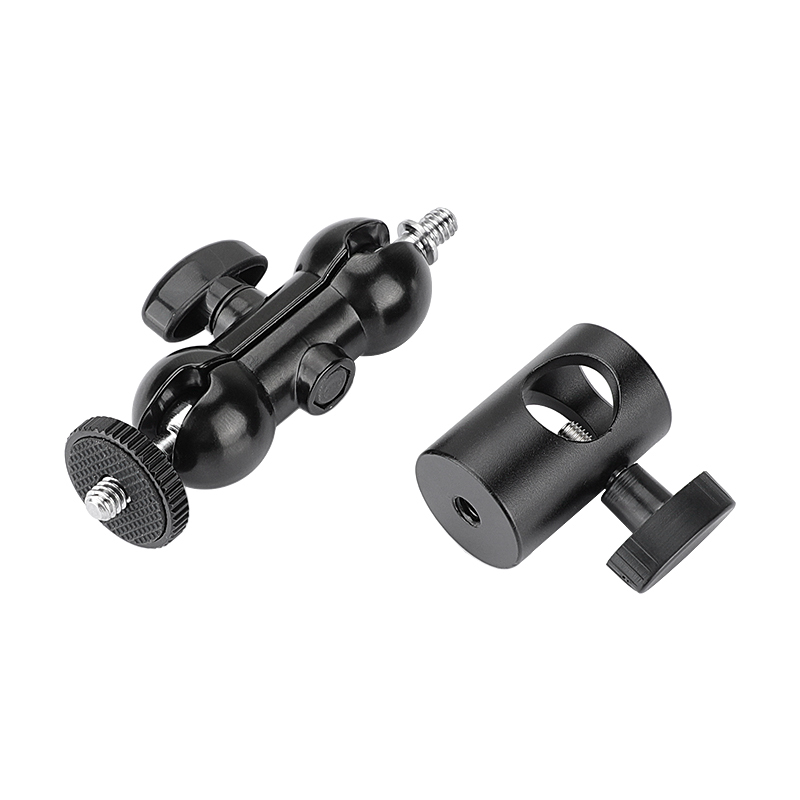 CAMVATE 16mm Light Stand Head Adapter With 1/4"-20 Thumbscrew Mini Ball Head Support