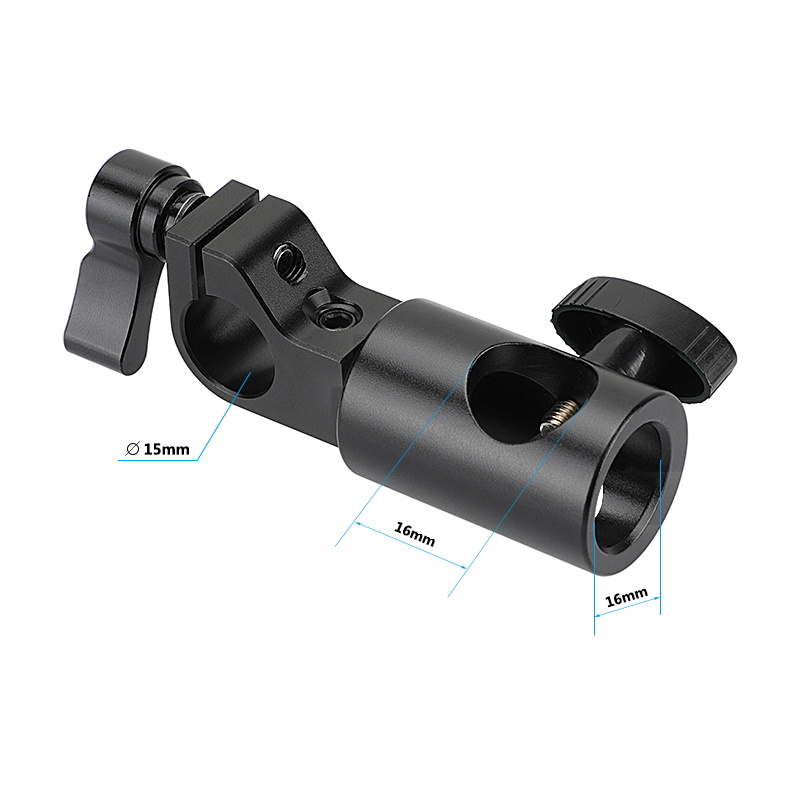 CAMVATE 16mm Light Stand Head With 15mm Single Rod Holder Clamp