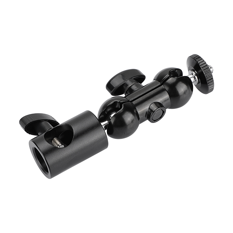 CAMVATE 16mm Light Stand Head Adapter With 1/4"-20 Thumbscrew Mini Ball Head Support