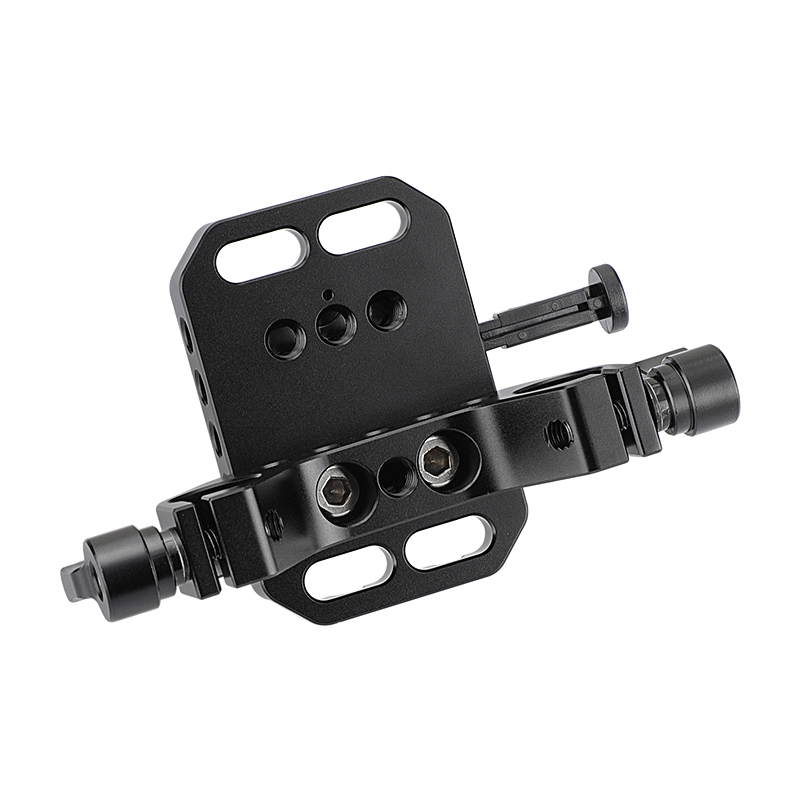 CAMVATE Compact V-Lock Female Quick Release Adapter With 15mm Railblock Rod Holder For Camera Cage Kit / Shoulder Rig