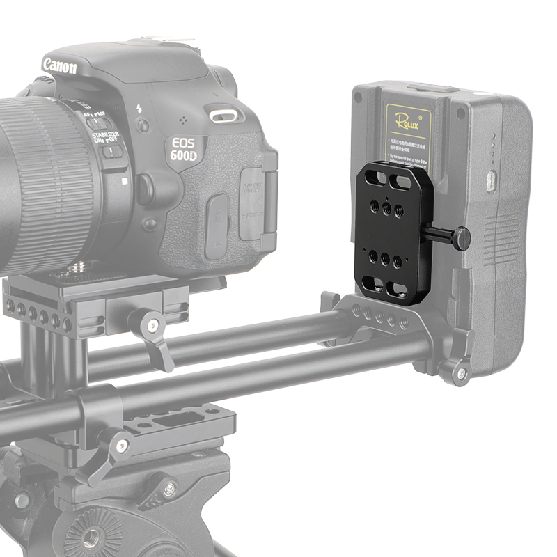 CAMVATE Mini V Mount Female Adapter Quick Release With 1/4"-20 Mounting Slots For DSLR Camera Battery