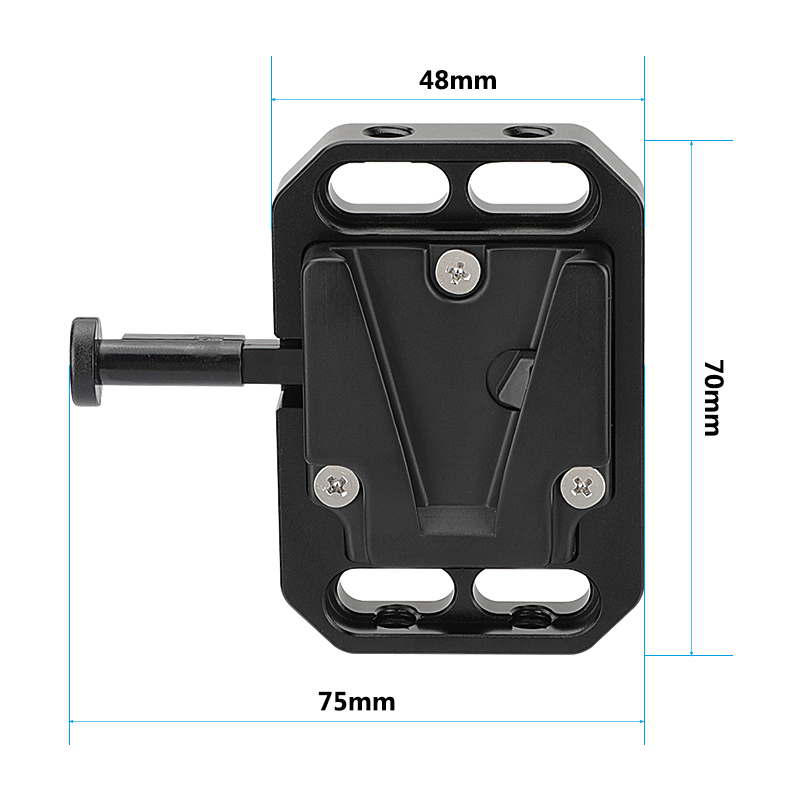 CAMVATE Mini V Mount Female Adapter Quick Release With 1/4"-20 Mounting Slots For DSLR Camera Battery