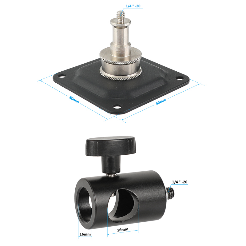 CAMVATE Camera Lighting Wall / Ceiling Mount Square Shape With 16mm Light Stand Head 1/4"-20 Screw Mount