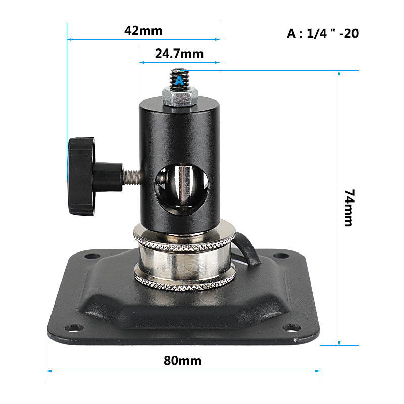 CAMVATE Camera Lighting Wall / Ceiling Mount Square Shape With 16mm Light Stand Head 1/4"-20 Screw Mount