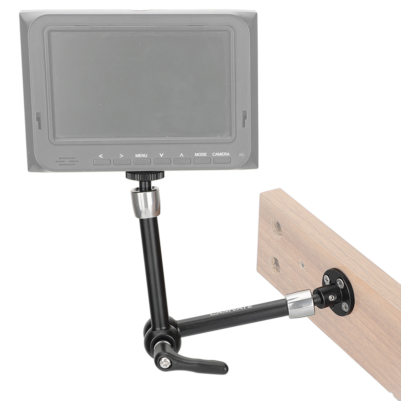 CAMVATE 11" Articulating Magic Arm With 1/4" Ball Heads & Strengthened Central Lock Knob + Circular Wall Mount Base