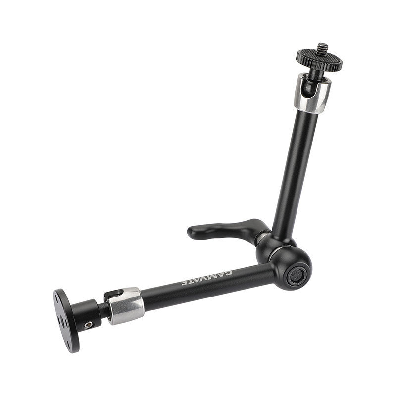 CAMVATE 11" Articulating Magic Arm With 1/4" Ball Heads & Strengthened Central Lock Knob + Circular Wall Mount Base