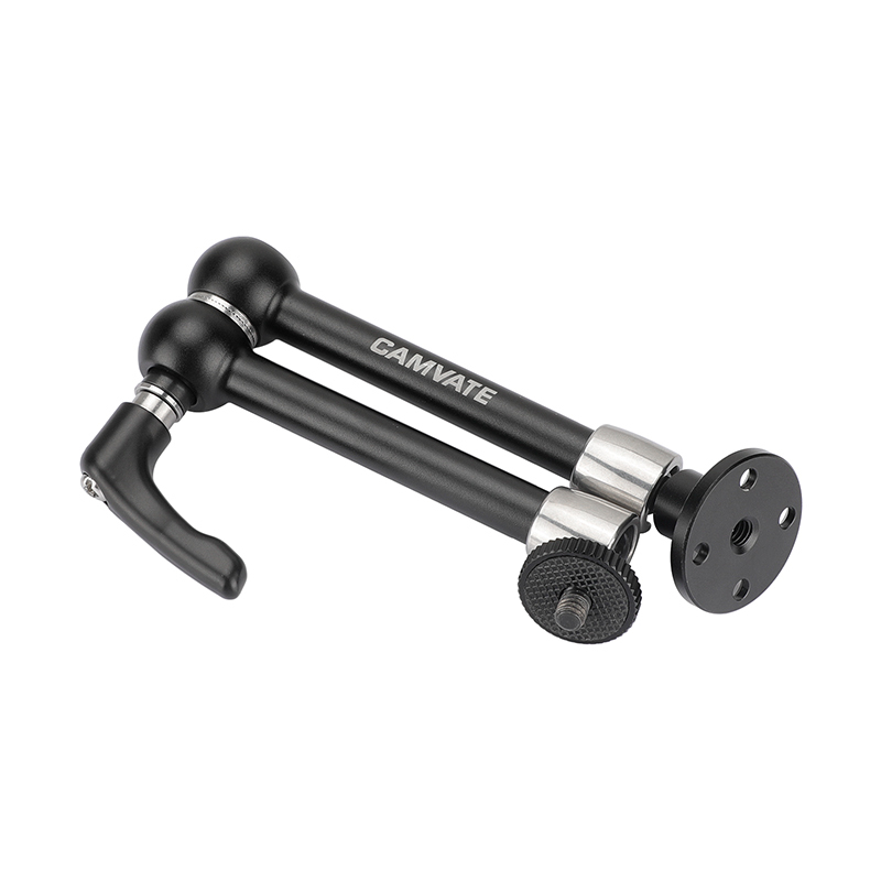 CAMVATE 11" Articulating Magic Arm With 1/4" Ball Heads & Strengthened Central Lock Knob + Circular Wall Mount Base