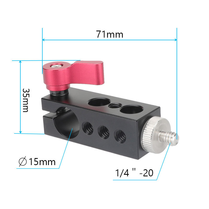 CAMVATE 1/4" Thread Mount to 15mm Single Rod Clamp fr Video Camcorder SLR Camera Monitor