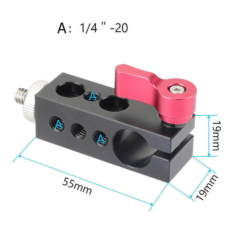CAMVATE 1/4" Thread Mount to 15mm Single Rod Clamp fr Video Camcorder SLR Camera Monitor