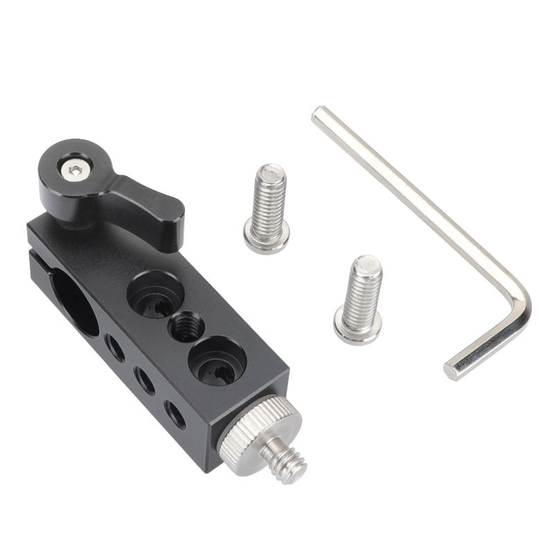 CAMVATE 1/4" Thread Mount to 15mm Single Rod Clamp fr Rail System 15mm Rod DSLR Camera