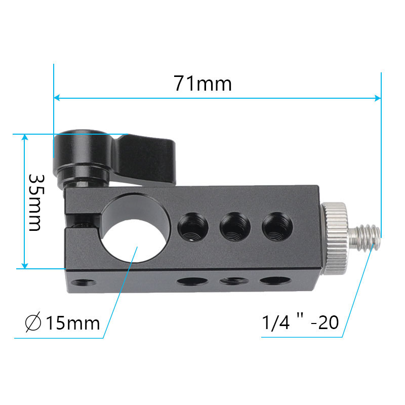 CAMVATE 1/4" Thread Mount to 15mm Single Rod Clamp fr Rail System 15mm Rod DSLR Camera