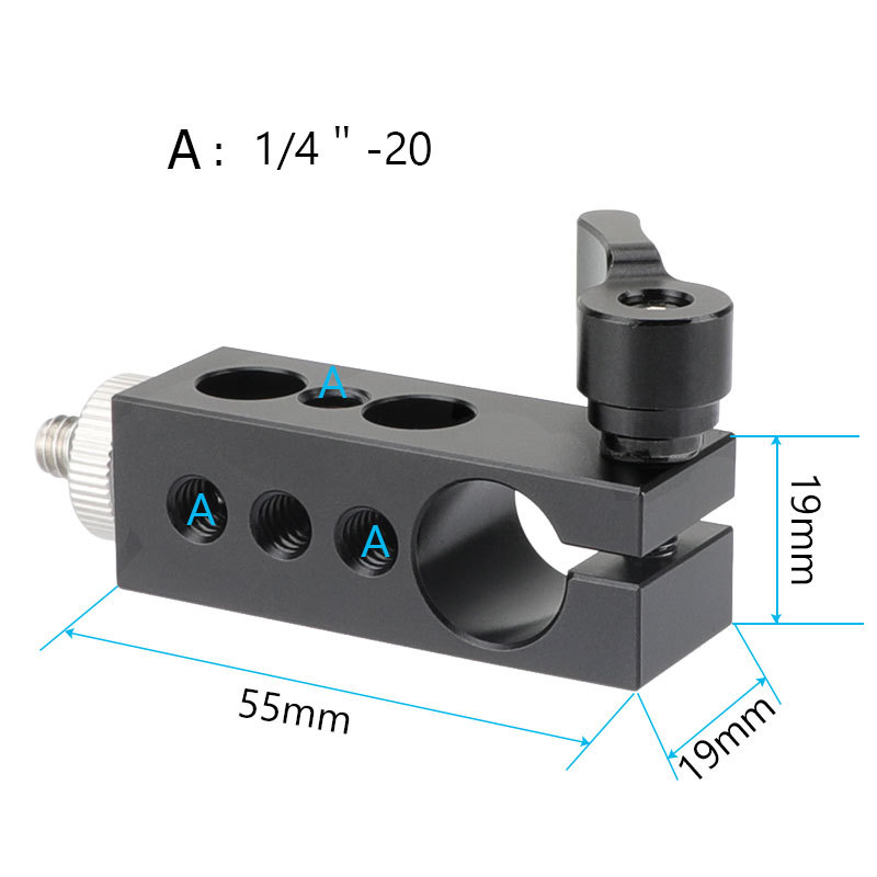 CAMVATE 1/4" Thread Mount to 15mm Single Rod Clamp fr Rail System 15mm Rod DSLR Camera