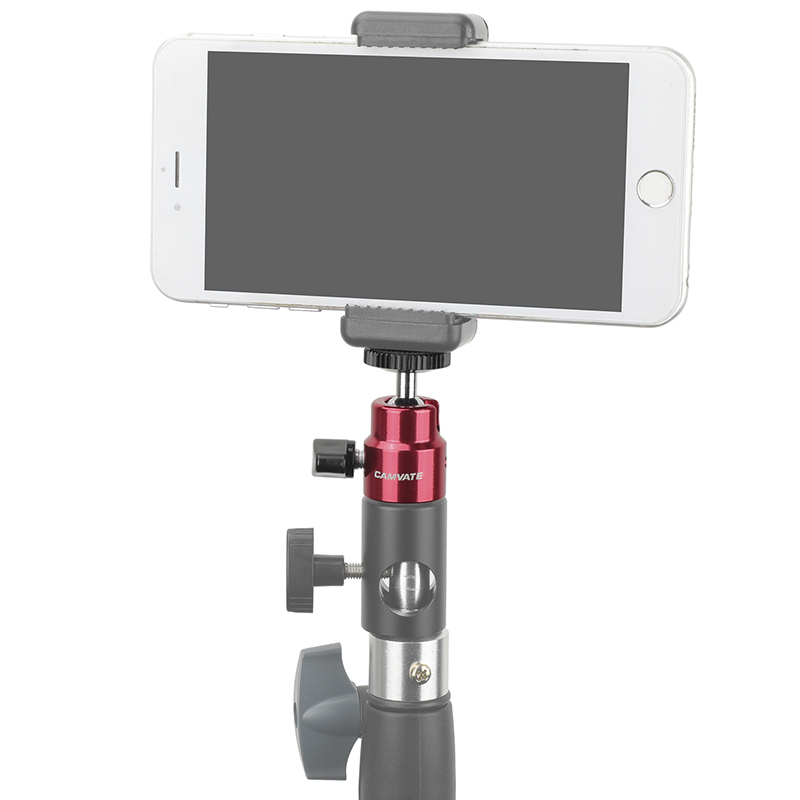 CAMVATE Versatile Ball Head Support (Red) With Double End 1/4"-20 Threads