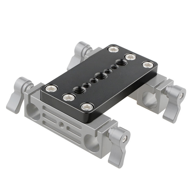 CAMVATE 1/4" & 3/8" Thread Cheese Baseplate Tripod Mounting Plate for Railblock DSLR Camera Cage Stabilizer