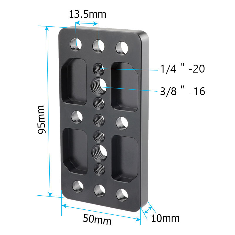 CAMVATE 1/4" & 3/8" Thread Cheese Plate Tripod Mounting Plate for DSLR Camera Cage Rig Stabilizer