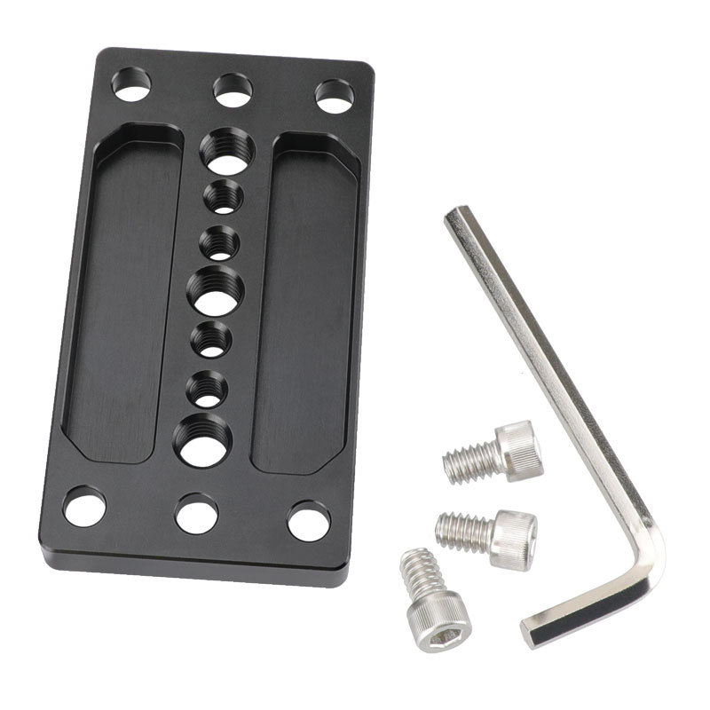 CAMVATE 1/4" & 3/8" Thread Cheese Baseplate Tripod Mounting Plate for Railblock DSLR Camera Cage Stabilizer