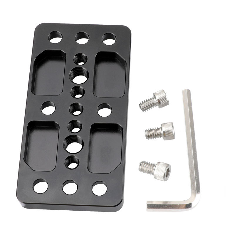 CAMVATE 1/4" & 3/8" Thread Cheese Plate Tripod Mounting Plate for DSLR Camera Cage Rig Stabilizer