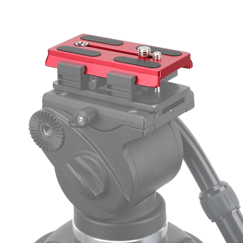 CAMVATE Manfrotto Slide-in Camera Quick Release Plate With 1/4" & 3/8" Threads (Red Color)
