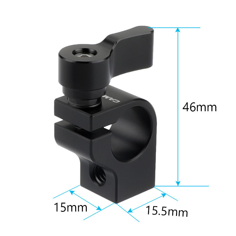 CAMVATE 15mm Rod Clamp （Adjustable Black Ratchet Wingnut）