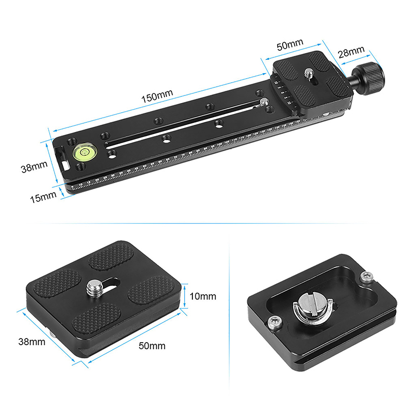 CAMVATE Slide Rail Long Quick Release Plate Clamp Kit 200mm