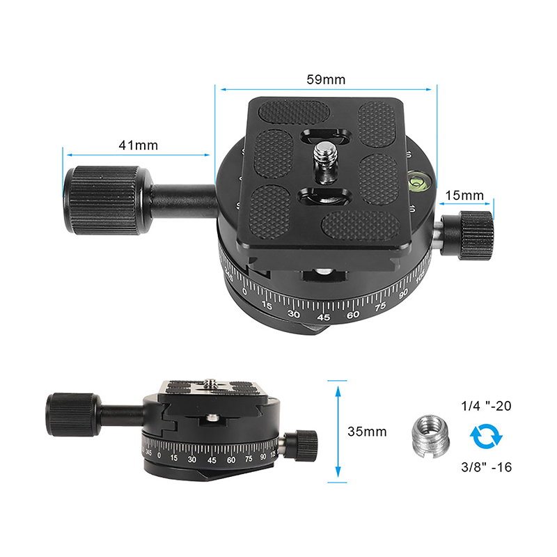 CAMVATE 360 Degree Rotating Panoramic Tripod Head Mounting Quick Release Plate Kit