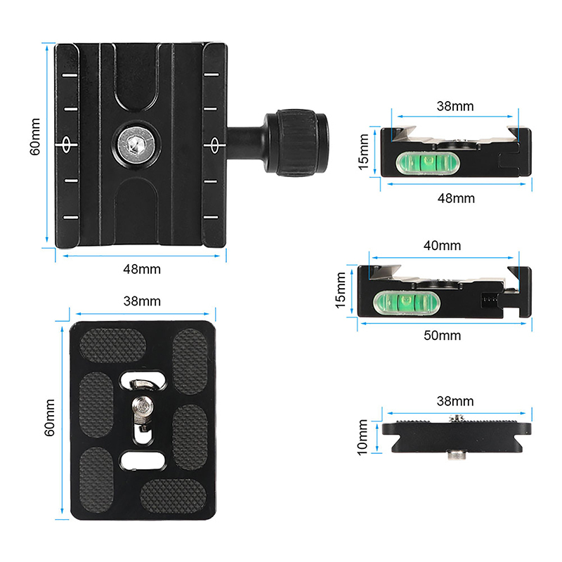 CAMVATE 60mm Quick Release Plate Clamp Kit Fits Arca-Swiss Standard For Tripod Ball Head