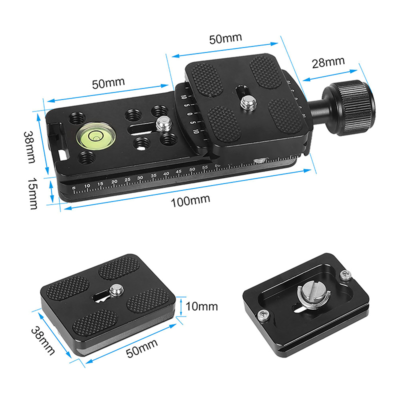 CAMVATE 100mm Long Slide Rail Quick Release Plate Clamp Kit