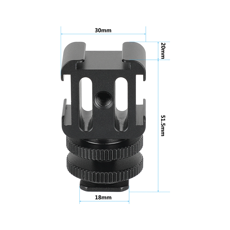 CAMVATE 3-Way Cold Shoe Mount Bundle With Adjustable Shoe Mount Adapter