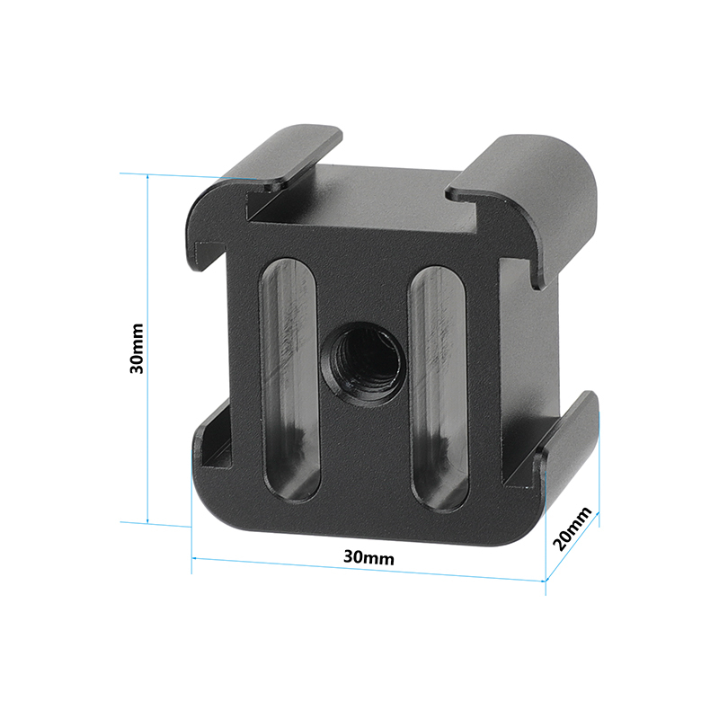 CAMVATE 3-Way Cold Shoe Mount Bundle With Central 1/4"-20 Mounting Points