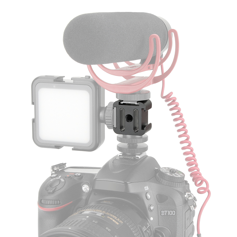 CAMVATE 3-Way Cold Shoe Mount Bundle With Central 1/4"-20 Mounting Points