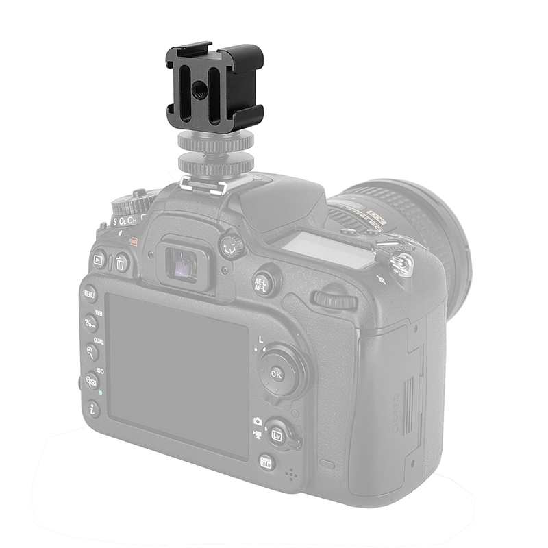 CAMVATE 3-Way Cold Shoe Mount Bundle With Central 1/4"-20 Mounting Points