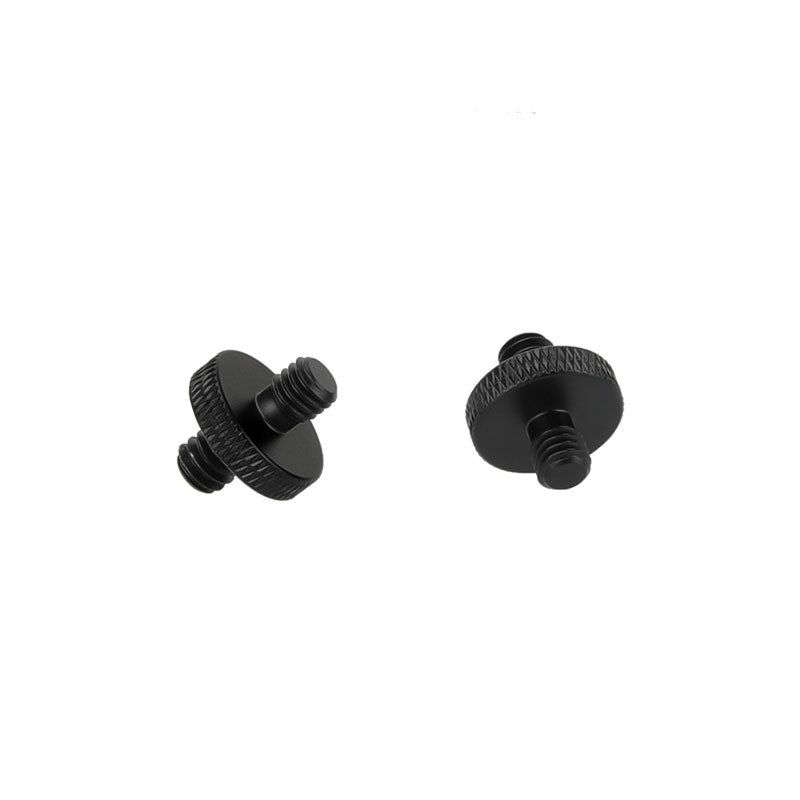 CAMVATE Double-end M6 Male to 1/4"-20 Male Thread Screw Convert Adapter Aluminum Alloy Made (2 Pieces)