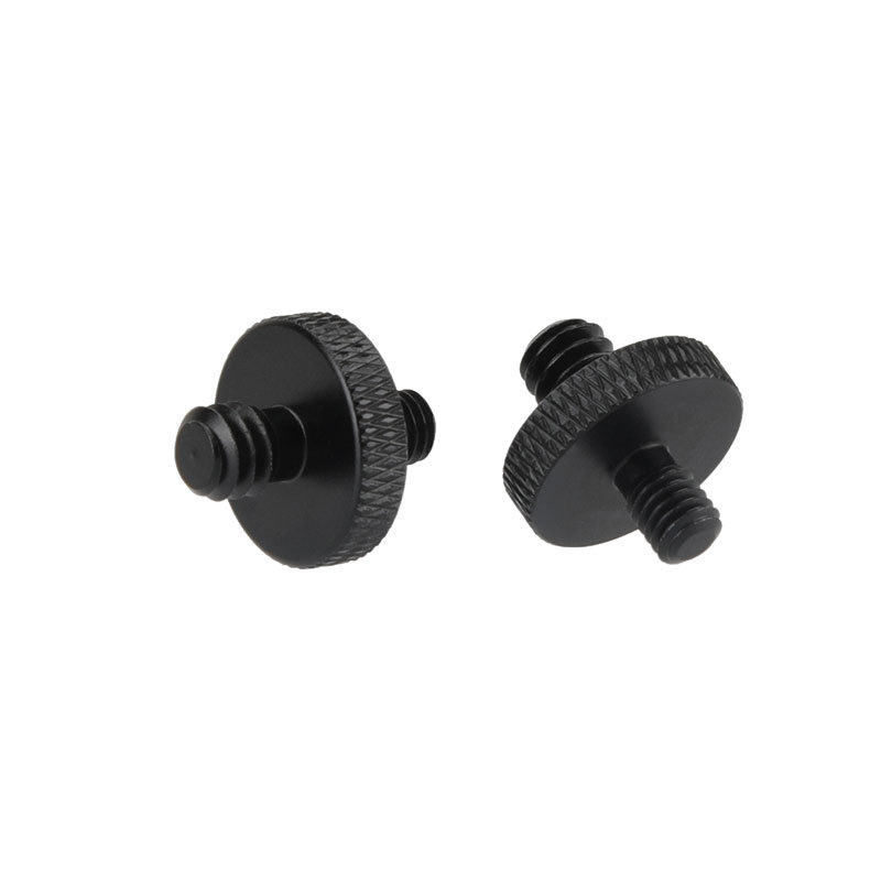 CAMVATE Double-end M5 Male to 1/4"-20 Male Thread Screw Convert Adapter Aluminum Alloy Made (2 Pieces)