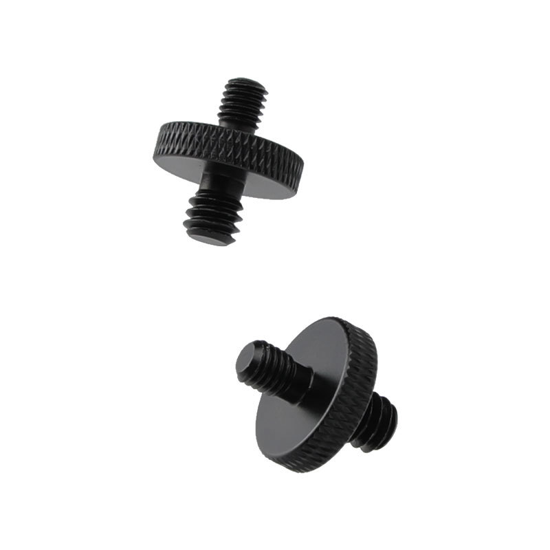 CAMVATE Double-end M5 Male to 1/4"-20 Male Thread Screw Convert Adapter Aluminum Alloy Made (2 Pieces)