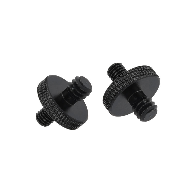 CAMVATE Double-end M5 Male to 1/4"-20 Male Thread Screw Convert Adapter Aluminum Alloy Made (2 Pieces)