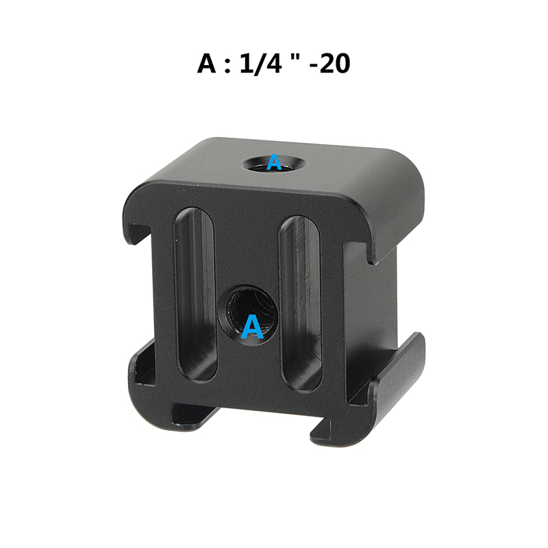 CAMVATE 3-Way Cold Shoe Mount Bundle With Central 1/4"-20 Mounting Points