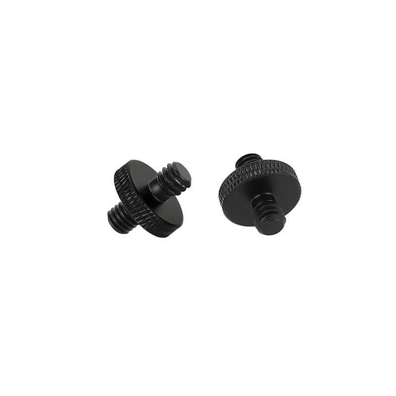 CAMVATE Double-end M6 Male to 1/4"-20 Male Thread Screw Convert Adapter Aluminum Alloy Made (2 Pieces)