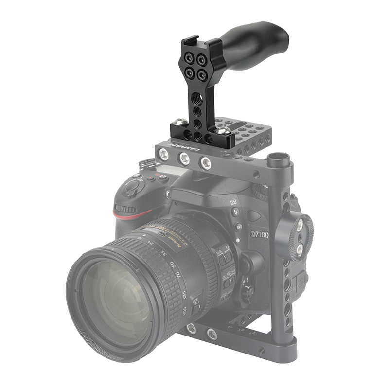 CAMVATE Aluminum Top Hand Grip With 1/4"-20 Mounting Points & Shoe Mount For DSLR Camera Cage Kit