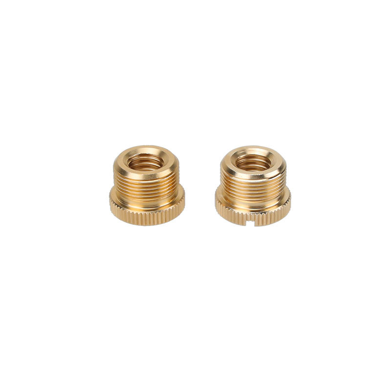 CAMVATE 5/8"-27 Male to 3/8"-16 Female Microphone Screw Adapter Gold Color Nickel Brass Made (2 Pieces)