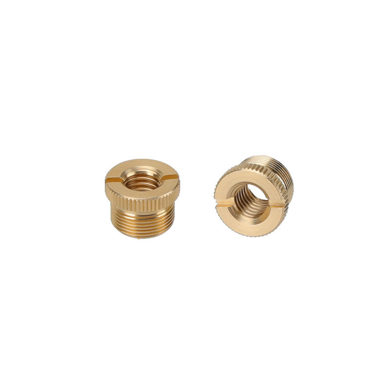 CAMVATE 5/8"-27 Male to 3/8"-16 Female Microphone Screw Adapter Gold Color Nickel Brass Made (2 Pieces)