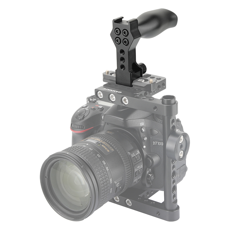 CAMVATE Aluminum Top Hand Grip With Quick Release NATO Clamp Joint And Shoe Mount For DSLR Camera Cage Kit