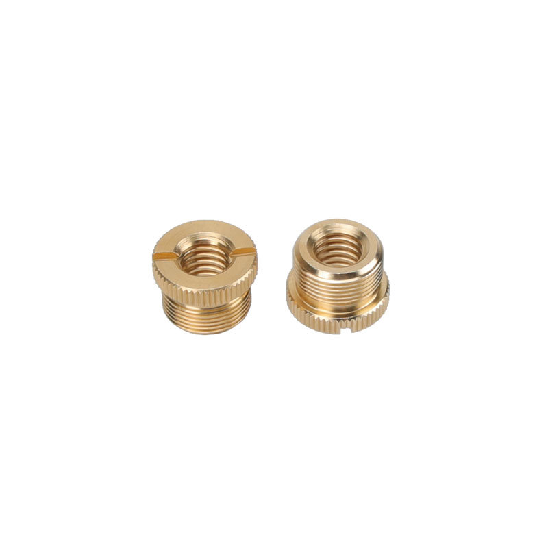 CAMVATE 5/8"-27 Male to 3/8"-16 Female Microphone Screw Adapter Gold Color Nickel Brass Made (2 Pieces)