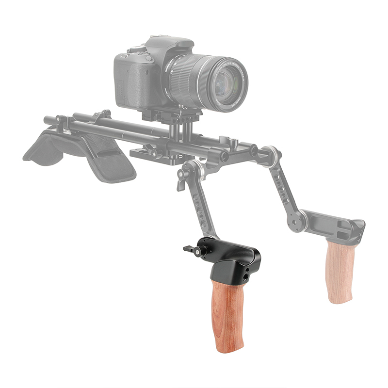 CAMVATE Ergonomic Wooden Hand Grip (Right Side) With ARRI Rosette M6 Thread Screw Connection For Camera Shoulder Mount Rig