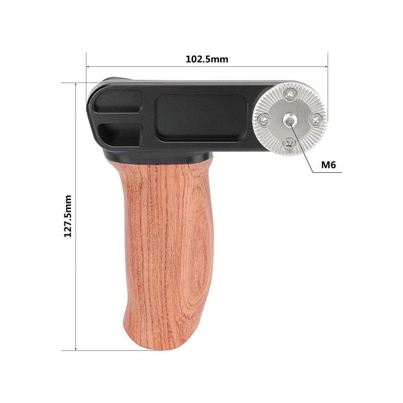 CAMVATE Ergonomic Wooden Hand Grip (Right Side) With ARRI Rosette M6 Thread Screw Connection For Camera Shoulder Mount Rig