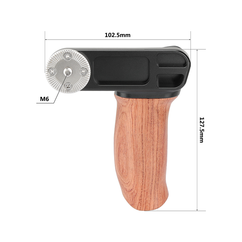 CAMVATE Ergonomic Wooden Hand Grip (Left Side) With ARRI Rosette M6 Thread Screw Connection For Camera Shoulder Mount Rig