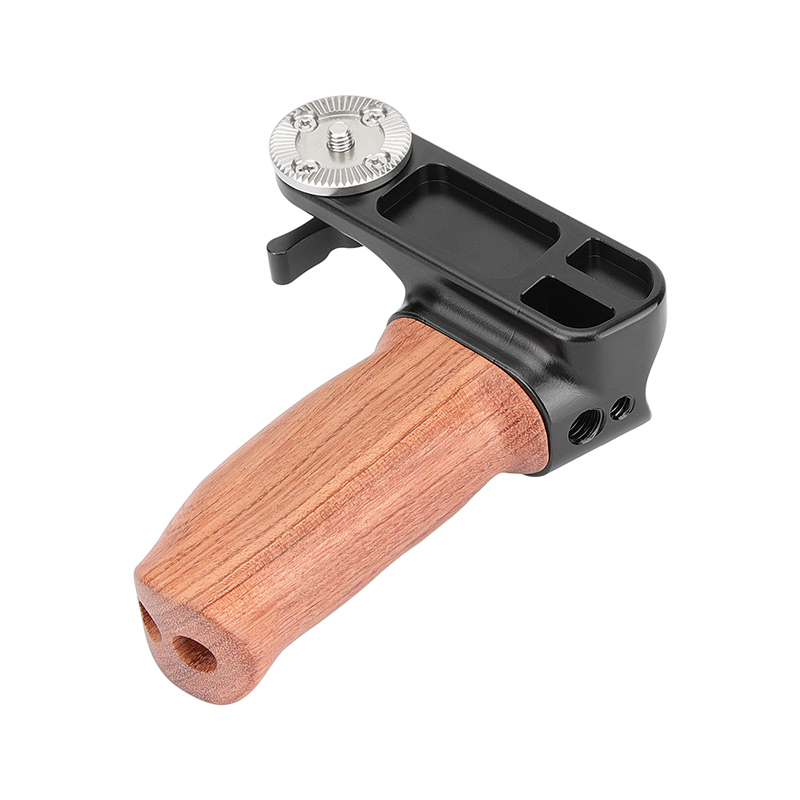 CAMVATE Ergonomic Wooden Hand Grip (Left Side) With ARRI Rosette M6 Thread Screw Connection For Camera Shoulder Mount Rig