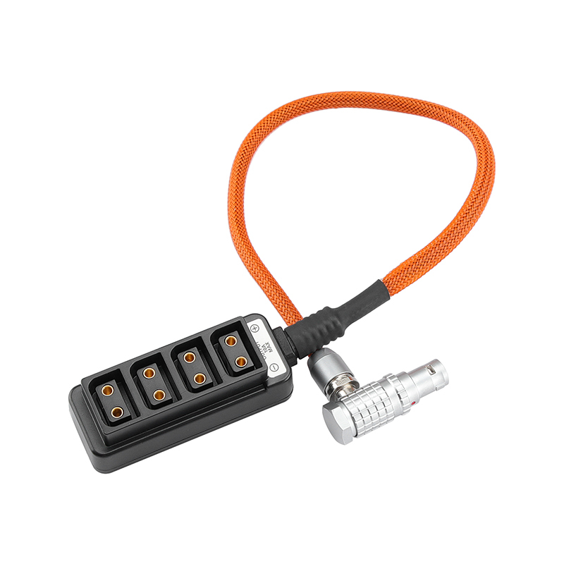 CAMVATE ARRI Alexa Mini Camera EXT 7 Pin To D-tap 4 Port Power Splitter Adapter Box With Braided Cable Orange Color (40cm)